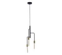 Warm Gold Finish 3-Light Pendant With Adjustable Height, Ceiling Pendant Light, Perfect For Workspace Premier Housewares Black One Size