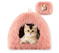 Warm Guinea Pig Bed House Cat Cave,Small Cat Bed Cozy Hamster Rabbit Beds with Removable Pad,Large Winter Non-Slip Base Rabbit Cushion Soft Mattress