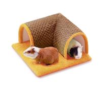 Warm Guinea Pig Hideout Tunnel Bed, Soft Removable Guinea Pig Tunnels And Tubes for Cage, Guinea Pig Hides Fleece For Rat, Sturdy Small Animal Tunnel For Rat, Hamster Hedgehog, Chinchilla (Brown)