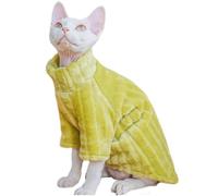 Warm Hairless Cat Clothes Soft Winter Sphynx Cat Sweaters for Cats Only, Turtleneck Fleece Puppy Kitten Coat Pajamas for Pet Cold Weather Apparel(Green,XL)