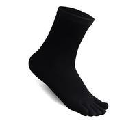 Warm-Han Thermal Toe Socks 28% Wool Heat Insulating Winter Socks Ribbed Shaft Toe Socks Five Finger Socks U209WR (UK, Numeric, 3, 6, Regular, Regular, Black)
