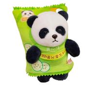 Warm Hand Pillow Creative Cartoon Potato Chip Snack Pack Lina Bear Panda Hand Warmer Throw Pillow 2 in 1 Cute Teddy Doll(Green Panda)