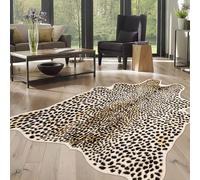 Warm Haven Cheetah Print Area Rug, Leopard Faux Fur Hide Rug, 5x7 Feet, Multicolor