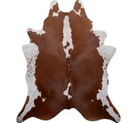 WARM HAVEN Cow Hide Faux Cowhide Rug: Cow Print Rug for Living Room Bedroom 5.2x6.2 Feet - Animal Print Skin Brown Western Decor Rustic
