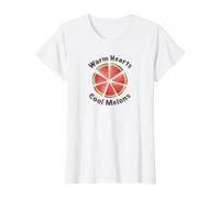 Warm Hearts Cool Melons Positive Vibe Quote Cheerful Design Value Graphic T-Shirt, Women, White, XL
