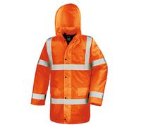 Warm High Hi Viz Waterproof Windproof Motorway Coat Jacket with Quilted Lining