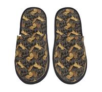Warm Home Slippers Rustic Hand Drawn Cute Squirrel Lined House Shoes Fluffy Bedroom Socks Shoe For Hotel, Men, Travel M