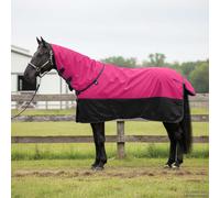 vidaXL Pink and Black Horse Blanket 125cm Modern Polyester Waterproof Cover Winter Clothes Machine Washable Pet Blanket