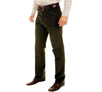 Warm in the winter, cool in the summer Windproof Two pockets at the front and button back pocket Zip Mens Moleskin Trousers Ideal for Walking, Fishing 100% MOLESKING Cotton. (46 31, Olive)