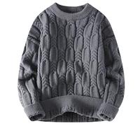 Warm Jumpers for Men Uk, Crew Neck Jumper Men 100% Cotton Premium Quality Soft Touch Long Sleeve Pullover Knitted Pullover Sweater Tops for Men Thick Warm Winter Jumpers