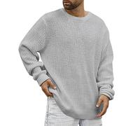 Warm Jumpers for Men Uk, Men's Jumpers Crew Neck Chunky Knitted Pullover Long Sleeve Jumper Casual Top Warm Winter Sweater Pullover Sweater Tops for Men Mens Cable Knit Jumper