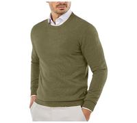 Warm Jumpers for Men Uk, Men's Jumpers Crew Neck Winter Knitted Plain Classic Sweater Pullover Thick Warm Long Sleeve Sweatshirt Sweater for Sports Mens Waffle Crew Neck Jumper