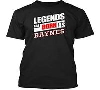 WARM KISS Legends Baynes Family Name T Shirt Fit Casual Graphic Short Sleeve Tops Black L