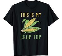 WARM KISS Limited Funny Corn Cob This is My Crop Top Funny Gift Idea T Shirt Black S