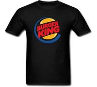 WARM KISS Men's Food Burger King Logo T Shirt Short Sleeve Black 3XL