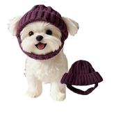 Warm Knit Dog Beanie Hat with Ear Flaps - Cozy Stretchy Knit for Small Dogs, Festive & Everyday Winter Beanie for Dogs, Christmas Dog Hat Offering, Turn Your Pup into The Season’s Cute Star (Brown)