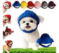Warm Knit Dog Beanie Hat with Ear Flaps - Cozy Stretchy Knit for Small Dogs, Festive & Everyday Winter Beanie for Dogs, Christmas Dog Hat Offering, Turn Your Pup into The Season’s Cute Star (Blue)