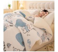 Warm Lamb Quilt Comforter, Heavy Fleece Blanket for Winter, Reversible Cashmere Wool Duvet, Soft Fluffy Velvet