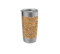 Warm Leopard Pattern Safari Chic Neutral Animal Aesthetic Stainless Steel Insulated Tumbler