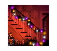 (Warm light color, 3 Meters 20 Lights 2 Mode Lighting) 1pc LED Halloween Pumpkin, Bat & String Lights - Energy-Efficient Battery-Powered Indoor Decor for Home, Bedroom, Party, Halloween Decorations