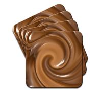 Warm Melted Hot Chocolate Swirls Set of 4 Coasters