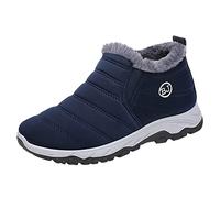 Warm Men Winter Boots，Male Anti-Slip Fully Fur Lined Boot ， Waterproof Men Snow Shoe Walking Short Boots ，Casual Anti-Slip Walking Thicker Sneakers，Cold-Resistant Lightweight Outdoor Snowshoes