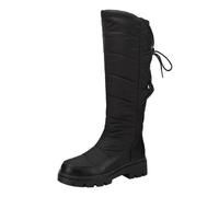 Warm Mid Height Winter Lined Thermal Boots with Lace Up Back and Thick Sole, black, 4 UK