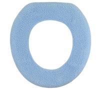 Warm-n-Comfy Soft Toilet Seat Cover - Plush & Thick Fabric Toilet Seat Warmer for Round & Elongated 14x18" Toilet Seats - Reusable, Machine-Washable, Easy-Install - Gift-Ready Packaging - Sky Blue