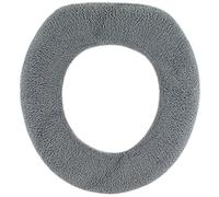 Warm-n-Comfy Soft Toilet Seat Cover - Plush & Thick Fabric Toilet Seat Warmer for Round & Elongated 14x18" Toilet Seats - Reusable, Machine-Washable, Easy-Install - Gift-Ready Packaging - Frost Gray