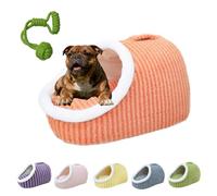 Warm Nest Frenchie Bed, Warm Nest French Bulldog Bed, Soft Cozy Hideaway Pet Bed, Plush Non Slip Cave Style Dog Bed with Cover, Perfect for French Bulldogs, Chihuahuas, And More (Orange, M)