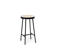 Warm Nordic Be My Guest barstool Rattan, black steel legs