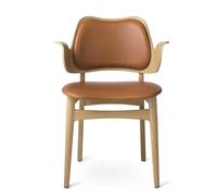 Warm Nordic Gesture Dining Chair with Seat and Back Upholstery White Oiled Oak/Silk 0250