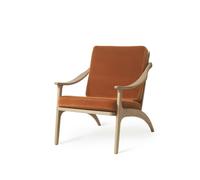 Warm Nordic - Lean Back Lounge Chair, White Oiled Oak / Rusty Rose - Rusty Rose