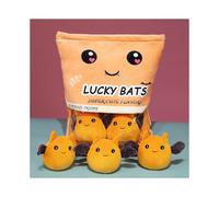 ( Warm Orange (5 Bats)) Bubble Tea Boba Cup Plush Toy Pillow Cushion Kids Birthday Gift