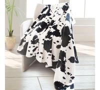 Cow Print Blanket Warm Plush Cute Cow Throw Blanket Soft Fleece Flannel Lightweight Black Cow Blankets Living Rooms Sofa Bedroom Decor Cow Gifts Blanket All Seasons 50" x 60"