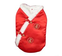 Warm Plush Dog Tang Suit Traditional Qipao Outfit for Family Events (A)