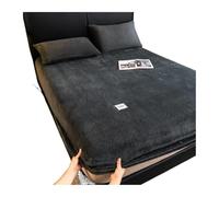 Warm Plush Velvet Fitted Sheet - Soft Elastic Mattress Cover for Couples Thermal Double Bed Linen Fluffy Bedding 150x200cm (1pc Color6) - No Pillowcase Included