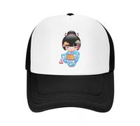 Warm Pure Cotton,Custom Kawaii Doll Trucker Hat Adult Japanese Kimono Geisha Girl Adjustable Baseball Cap for Men Women Hip Hop Dad Hat Multicoloured