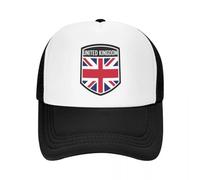 Warm Pure Cotton，Custom Punk Unisex British UK United Kingdom Flag Trucker Hat Adult Adjustable Baseball Cap for Men Women Sun Protection Dad Hat Multicoloured
