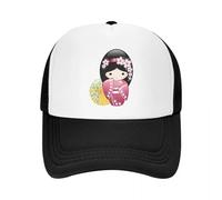 Warm Pure Cotton,Custom Punk Unisex Doll Trucker Hat Adult Japanese Kimono Geisha Girl Adjustable Baseball Cap Men Women Outdoor Dad Hat Multicoloured