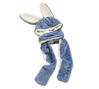 Warm Rabbit Ear Hat Plush Bunny Ears Hat Animal Hat Scarf Mitten Set Winter Windproof Cute Animal Flap Cap for Women Girls