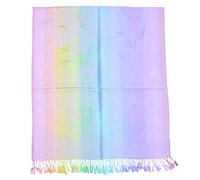 Warm Rainbow Butterfly Print Pashmina with Tassels - Large, Warm & Soft