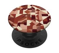 Warm Red Digital Camo Geometric Abstract Earth Tone Design PopSockets Adhesive PopGrip