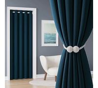 Warm Room Divider Blackout Door Curtain, Thermal Insulated Door Curtain Windproof partition Portable Detachable DPrivacy(Blue 2,130x200cm(51x79in))