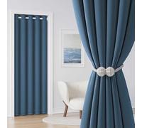Warm Room Divider Blackout Door Curtain, Thermal Insulated Door Curtain Windproof partition Portable Detachable DPrivacy(Blue 1,110x180cm(43x71in))