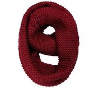 Warm Scarf for Winter Women & Men, Knit Wool Loop Infinity Scarves Thick & Chunky Neck Warmer For Cold Weather U-SY-WS7, Burgundy, One Size