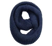 Warm Scarf for Winter, Women or Men Thick & Chunky Knit Loop Wool Infinity Scarves Neck Warmer For Winter Cold Weather W-S-J1, Navy Blue, One Size