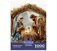 Warm Scene of Jesus' Birth Jigsaw Puzzles Puzzles for Adults Kids. 1000 Piece Whimsical Challenge Toy Educational Game Home Decoration for Educational Games Gifts 38x26cm/1000pcs