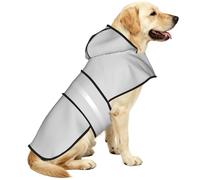 Warm Silver Color Waterproof Dog Raincoat And Rain Jacket With Hood, Reflective Strips And Adjustable Belly Strap, Fits Small To Large Dogs