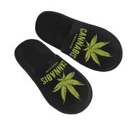 Warm Slipper Cannabis Logo Home Slipper Unisex Fluffy Slippers Classic Scuff Slippers For Hotel Party Travel M